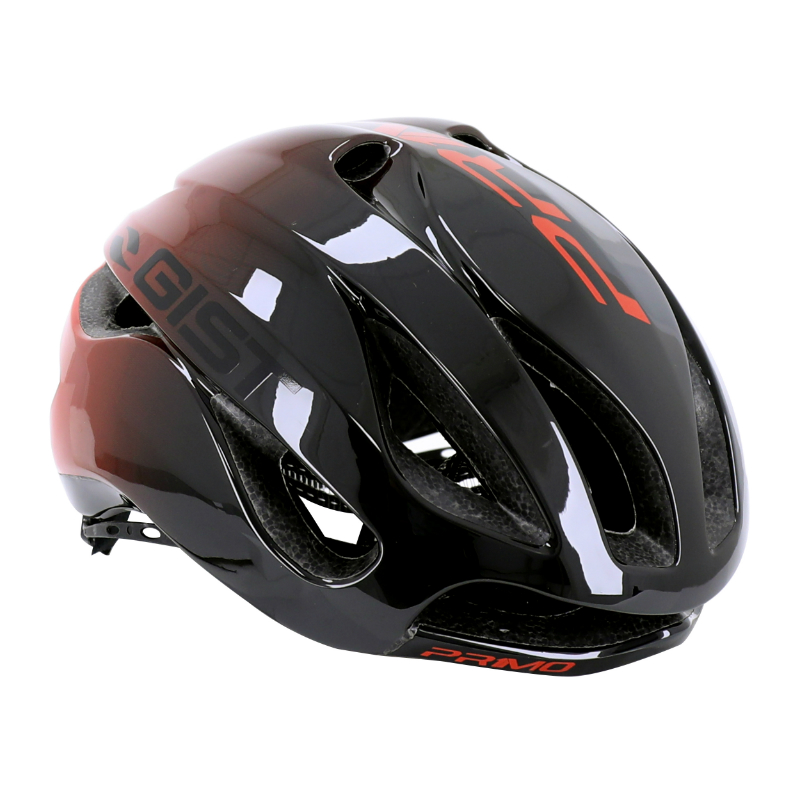 CASQUE VELO ADULTE GIST ROUTE PRIMO RESTYLING NOIR-ROUGE FULL IN-MOLD TAILLE 56-62 REGLAGE MOLETTE 230GRS