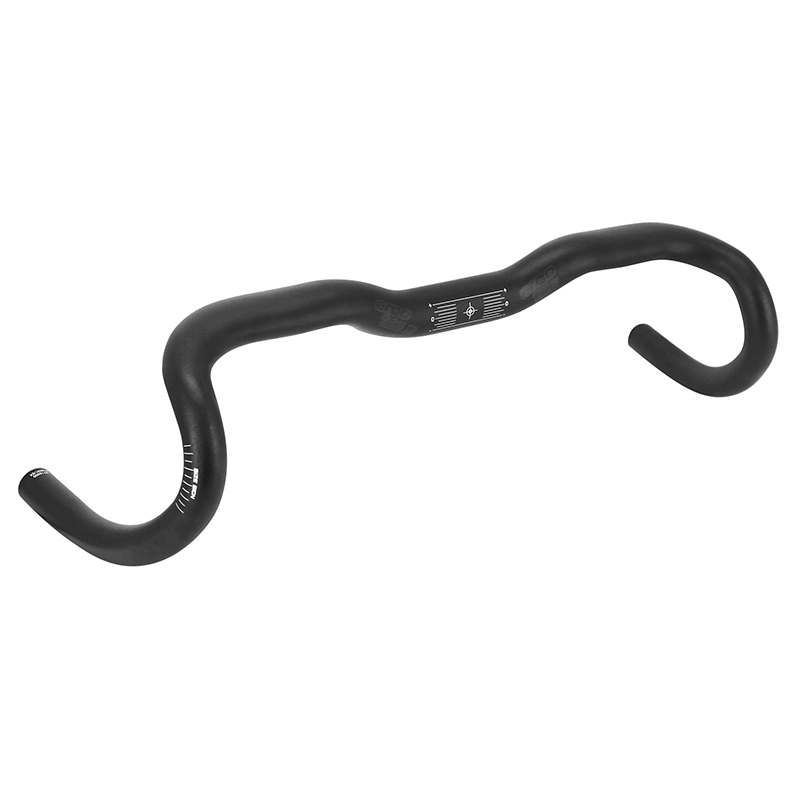 CINTRE ROUTE DEMI RELEVE ERGOTEC RANDONNEUR ALU NOIR DIAM 31.8MM L 420-513MM (HOMOLOGUE NIVEAU 6)