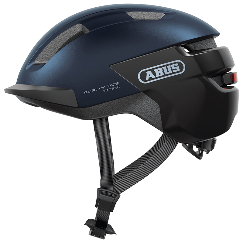 CASQUE VELO ADULTE ABUS URBAIN PURL-Y ACE BLEU NUIT ECLAIRAGE INTEGRE TAILLE L (57-61CM) REGLAGE MOLETTE (COMPATIBLE S-PEDELEC)