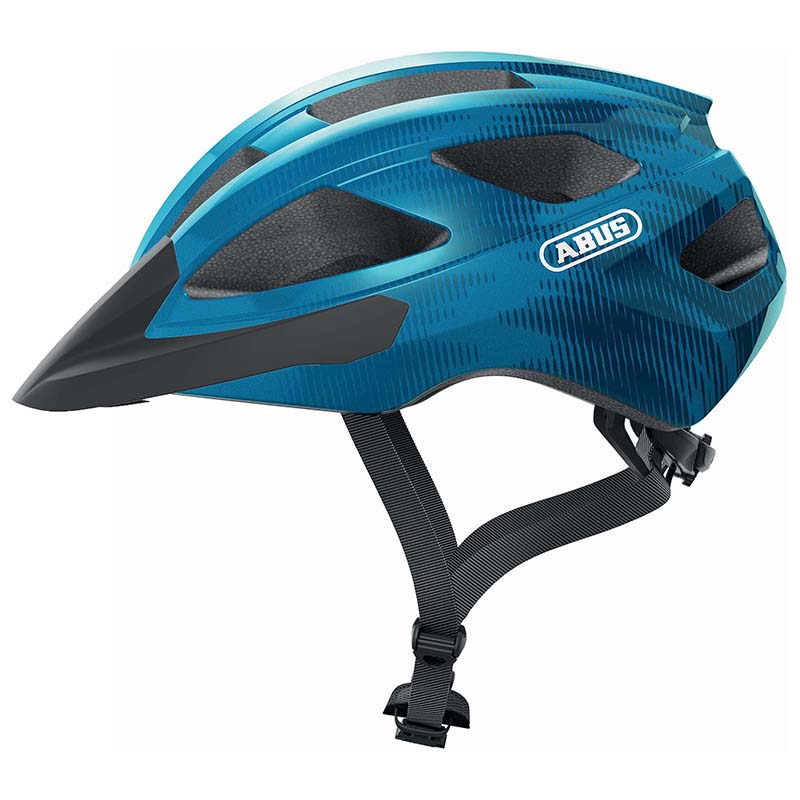 CASQUE VELO ADULTE ABUS ROUTE MACATOR BLEU ACIER TAILLE L (58-62CM) REGLAGE MOLETTE