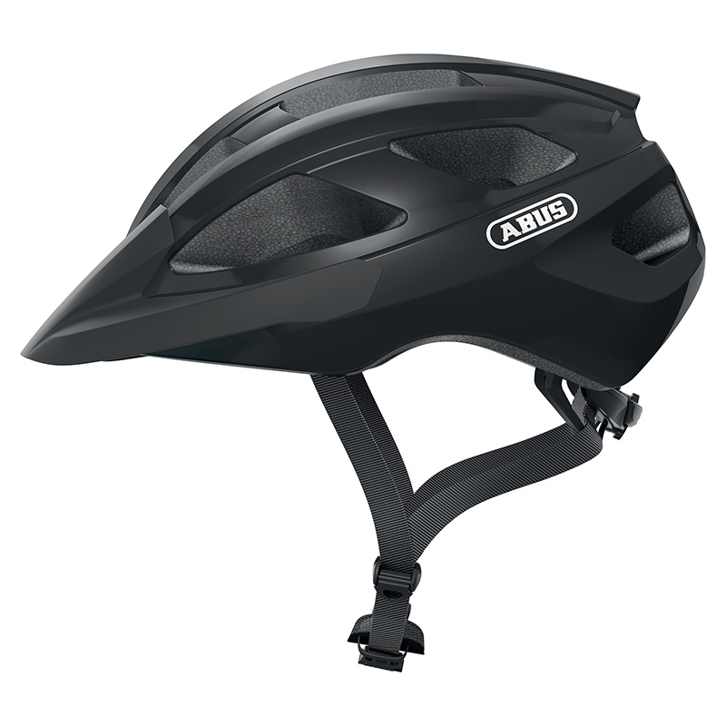 CASQUE VELO ADULTE ABUS ROUTE MACATOR VELOURS NOIR TAILLE L (58-62CM) REGLAGE MOLETTE