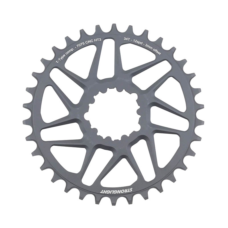 PLATEAU VTT DIRECT MOUNT POUR SRAM X01-XX1 STRONGLIGHT MONO ALU NOIR 34DTS - EPAISSEUR 3MM 12V. PLATEAU VTT DIRECT MOUNT POUR SRAM X01-XX1 STRONGLIGHT MONO ALU NOIR 34DTS - EPAISSEUR 3MM 12V.