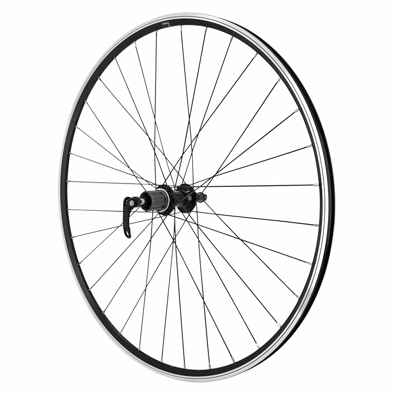 ROUE ROUTE PATIN BLOCAGE 700 CFX NOIR ARRIERE MOYEU ROULEMENT NOIR CASSETTE TYPE SHIMANO 11-10-9V 32 RAYONS NOIR JANTE 15C