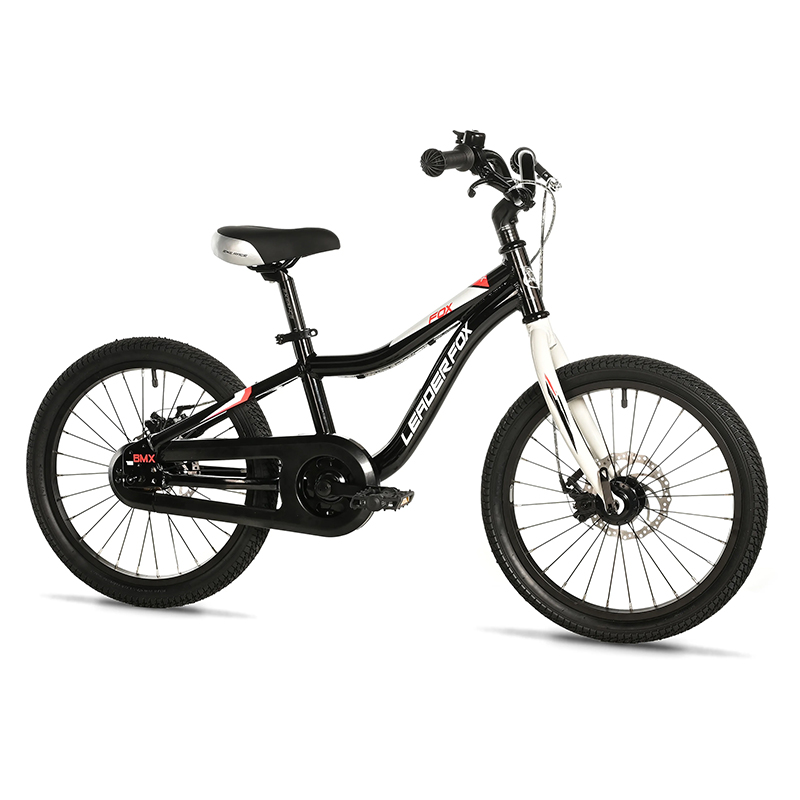 VELO MUSCULAIRE ENFANT 18 POUCES LEADER FOX FOX 2025 NOIR MONOVITESSE CADRE ALU (TAILLE ENFANT 115 à 125 CM)