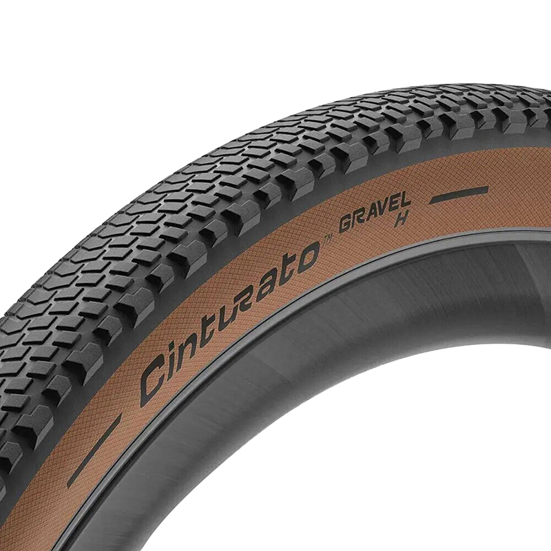 PNEU GRAVEL 700 X 35 PIRELLI CINTURATO GRAVEL H CLASSIC TANWALL NOIR FLANC MARRON TUBELESS READY TS (35-622)