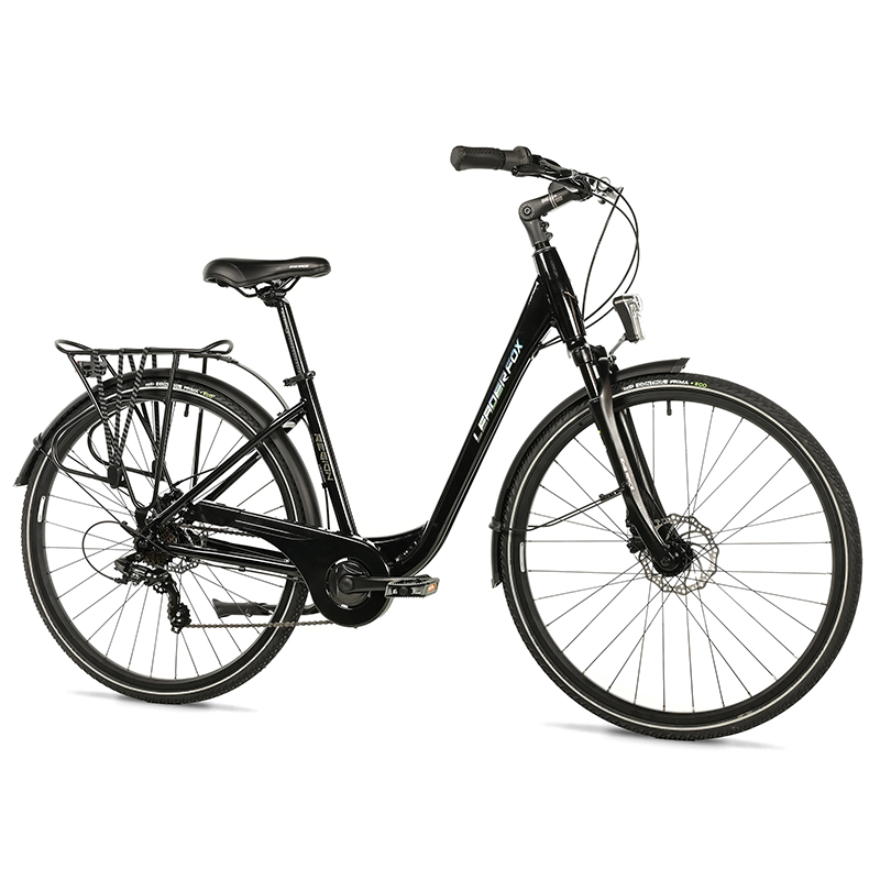 VELO MUSCULAIRE CITY BIKE 28 LEADER FOX REGION 2025 FEMME NOIR 7V CADRE ALU 17 POUCES (TAILLE ADULTE 165 à 173 CM)