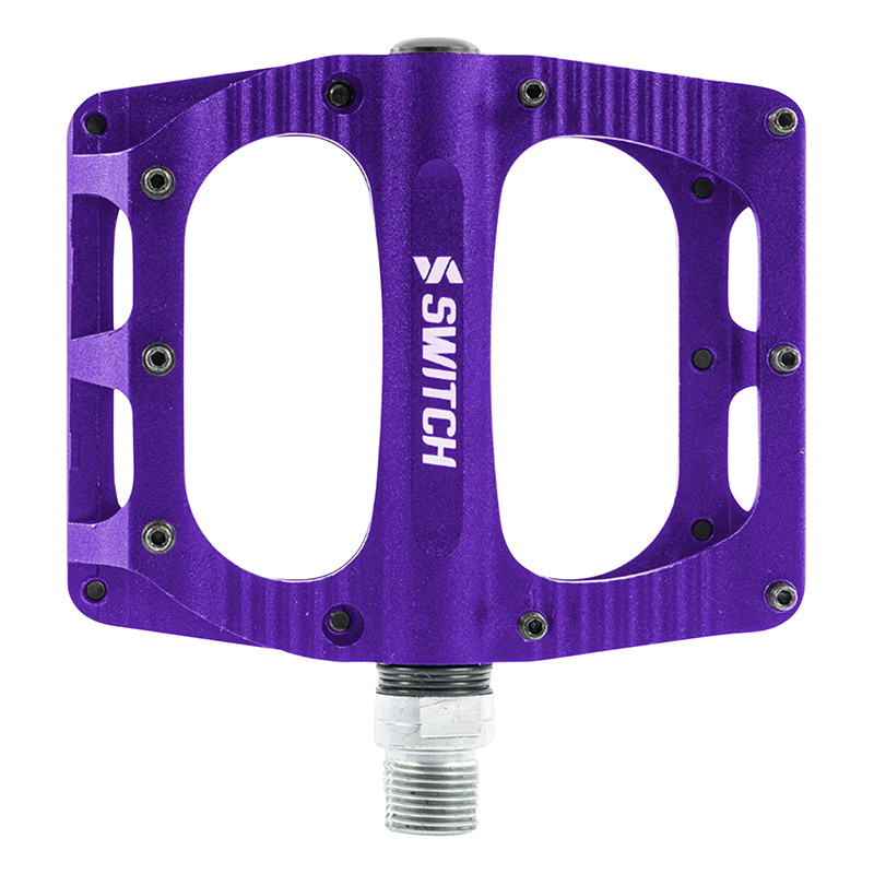 PEDALE VTT PLATEFORME DESCENTE - BMX SWITCH XL FREERIDE ALU CNC VIOLET FILETAGE 9-16 AVEC PICOTS (PAIRE) 110X100MM PEDALE VTT PLATEFORME DESCENTE - BMX SWITCH XL FREERIDE ALU CNC VIOLET FILETAGE 9-16 AVEC PICOTS (PAIRE) 110X100MM