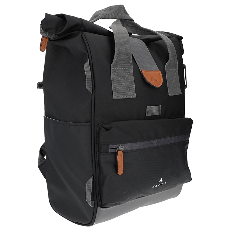 SACOCHE ARRIERE VELO HAPO.G ROLL-TOP NOIR MEDIUM CONVERTIBLE SAC A DOS (53X27X16CM) (VENDU A L'UNITE) - FIXATION SANGLES SUR PORTE BAGAGE SACOCHE ARRIERE VELO HAPO.G ROLL-TOP NOIR MEDIUM CONVERTIBLE SAC A DOS (53X27X16CM) (VENDU A L'UNITE) - FIXATION SANGLES SUR PORTE BAGAGE