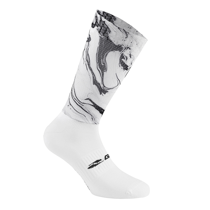 CHAUSSETTES-SOCQUETTES ETE GIST PISTA BLANC DECO NOIRE 44-47  ANTIBACTERIEN, RESPIRANTE - HAUTEUR 20CM (PAIRE) -5859