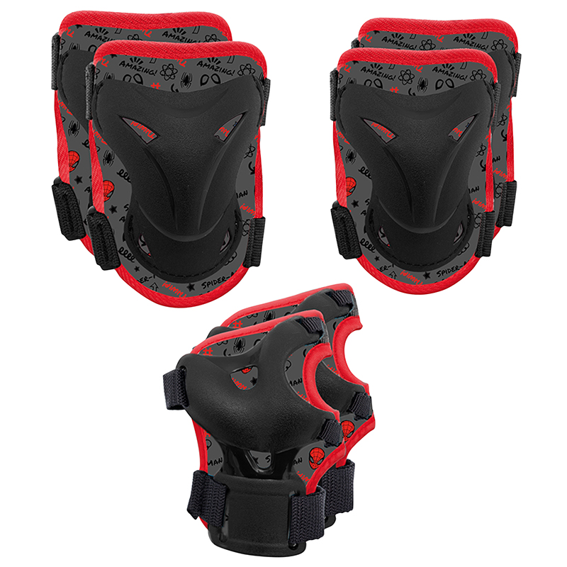 PROTECTION GENOUILLERES - COUDIERES ET POIGNETS DISNEY SPIDER MAN NOIR-ROUGE (KIT 6 PIECES) POUR VELO - ROLLER - SKATE PROTECTION GENOUILLERES - COUDIERES ET POIGNETS DISNEY SPIDER MAN NOIR-ROUGE (KIT 6 PIECES) POUR VELO - ROLLER - SKATE