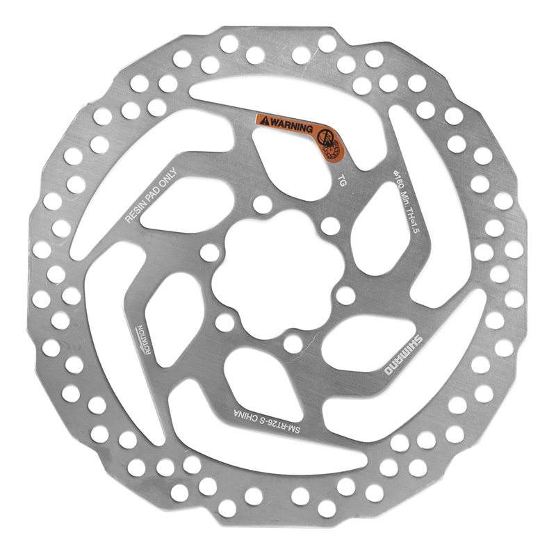 DISQUE DE FREIN ROUTE - VTT 6 TROUS SHIMANO RT26 160MM ARGENT (MONTAGE ATELIER)
