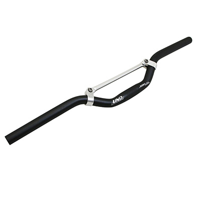 CINTRE VTT DEMI RELEVE UNO ALU AVEC BARRE DE RENFORT ARGENT 25,4MM HAUTEUR 50MM LARGEUR 610MM