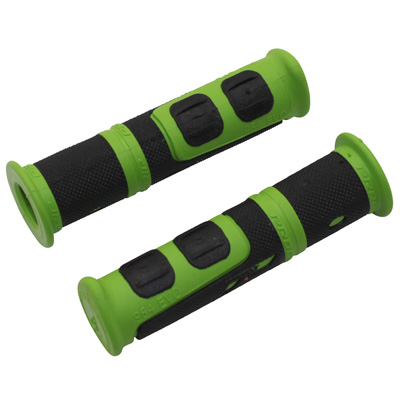 POIGNEE VTT PROGRIP 964 EVO NOIR-VERT Ø22MM L120MM PREDECOUPE POUR 90MM (PAIRE)