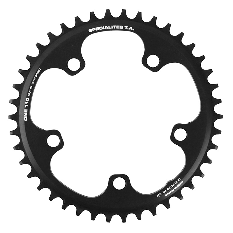 PLATEAU GRAVEL 5BRA D.110 POUR SHIMANO GRX MONO TA 110 ONE 42DTS COMPATIBLE SHIMANO-SRAM NOIR 10-11-(12V SRAM) PLATEAU GRAVEL 5BRA D.110 POUR SHIMANO GRX MONO TA 110 ONE 42DTS COMPATIBLE SHIMANO-SRAM NOIR 10-11-(12V SRAM)