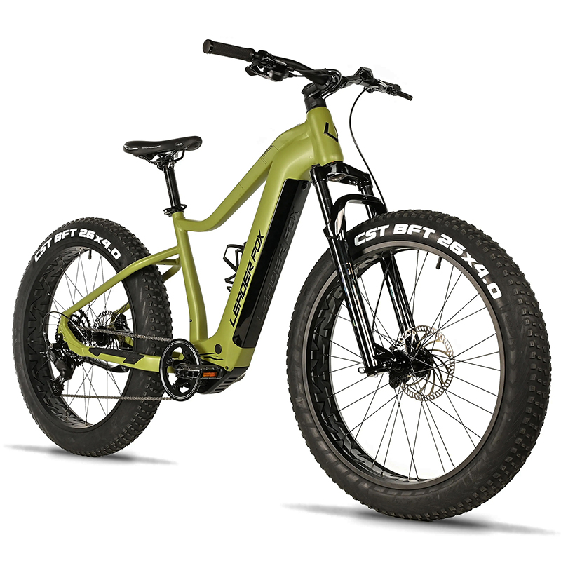 VELO ELECTRIQUE-VAE VTT FAT BIKE 26 LEADER FOX BRAGA VERT OLIVE 9V MOTEUR CENTRAL BAFANG M510 36V 95NM BATTERIE 23,2AH (20'' - H50,8CM - TAILLE L - POUR ADULTE DE 178CM à 185CM) VELO ELECTRIQUE-VAE VTT FAT BIKE 26 LEADER FOX BRAGA VERT OLIVE 9V MOTEUR CENTRAL BAFANG M510 36V 95NM BATTERIE 23,2AH (20'' - H50,8CM - TAILLE L - POUR ADULTE DE 178CM à 185CM)