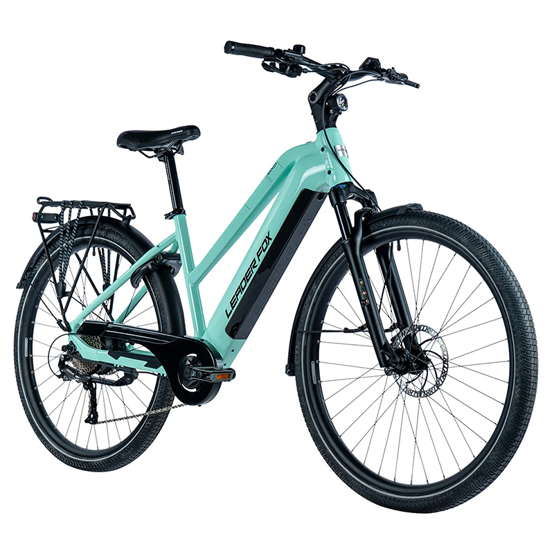 VELO ELECTRIQUE-VAE VTC 29 LEADER FOX SANDY FEMME VERT D'EAU BRILLANT 9V MOTEUR ROUE AR BAFANG 36V 45NM BATTERIE 20AH (20'' - H50,8CM - TAILLE L - POUR ADULTE DE 178CM à 185CM) VELO ELECTRIQUE-VAE VTC 29 LEADER FOX SANDY FEMME VERT D'EAU BRILLANT 9V MOTEUR ROUE AR BAFANG 36V 45NM BATTERIE 20AH (20'' - H50,8CM - TAILLE L - POUR ADULTE DE 178CM à 185CM)