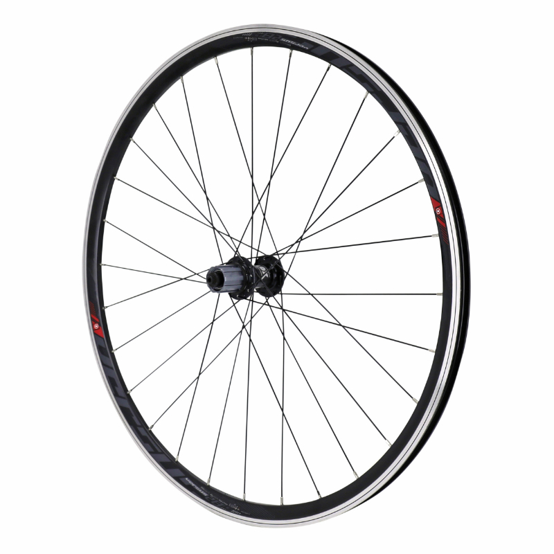 ROUE ROUTE PATIN BLOCAGE 700 VERSUS ARRIERE NOIR MOYEU REFLEX NOIR ROULEMENT CASSETTE TYPE SHIMANO 11-10-9V PROFIL 30MM 28 RAYONS ACIER NOIR JANTE 17C