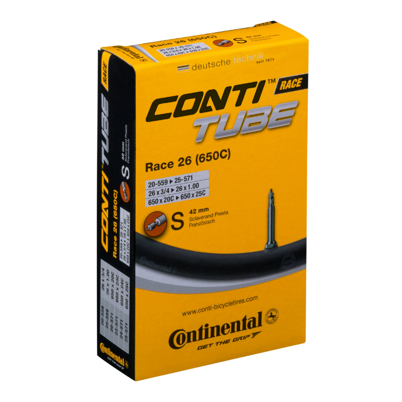 CHAMBRE A AIR VELO 650 X 20-25 CONTINENTAL VALVE PRESTA OBUS DEMONTABLE 42 MM