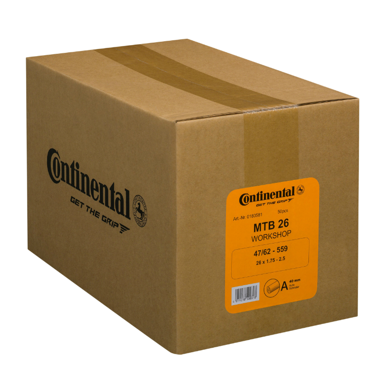 CHAMBRE A AIR VELO 26 X 1.75-2.50 CONTINENTAL VALVE SCHRADER (CARTON DE 50 PIECES)