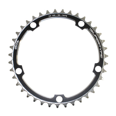 PLATEAU ROUTE 5BRA D.135 MICHE 39DTS INTERIEUR POUR CAMPAGNOLO ALU NOIR ALU (AXE CARRE) 9-10V.