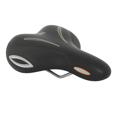 SELLE ROYAL LOOKIN LOISIR RELAXED EXTRA LARGE GEL VISIBLE AVEC PROTECTION LATERALE ET ELASTOMERE NOIR 260X228MM 830G