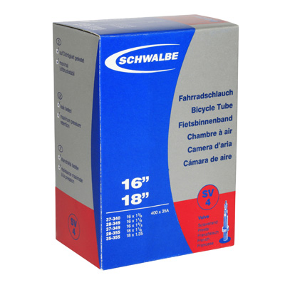 CHAMBRE A AIR VELO 16 X 1 3-8 A 18X1.35 - 400A SCHWALBE VALVE PRESTA (37-340 à 35-355) (SV4)