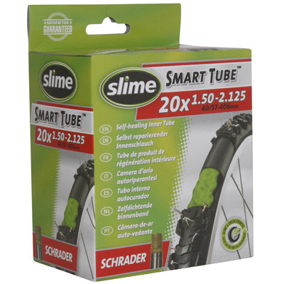 CHAMBRE A AIR VELO 20 X 1.50-2.125 SLIME VALVE STANDARD OBUS DEMONTABLE AVEC LIQUIDE ANTI-CREVAISON