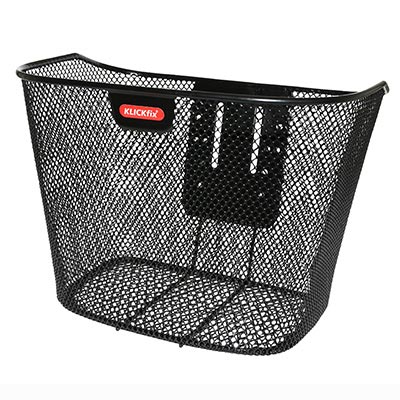 PANIER AVANT ACIER NID ABEILLE KLICKFIX 16L NOIR AVEC PLATINE FIXE (35X26X25CM)