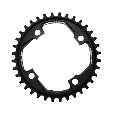 PLATEAU VTT 4BRA D.104 POUR SRAM XO1 STRONGLIGHT 36DTS MONO NOIR ALU 7075 11V. NARROW WIDE - EPAISSEUR 5MM