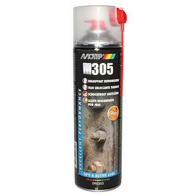 DEGRIPPANT REFROIDISSEUR MOTIP M305 (DEBLOQUE PAR BAISSE SOUDAINE DE TEMPERATURE -30°C) (AEROSOL 500ML)