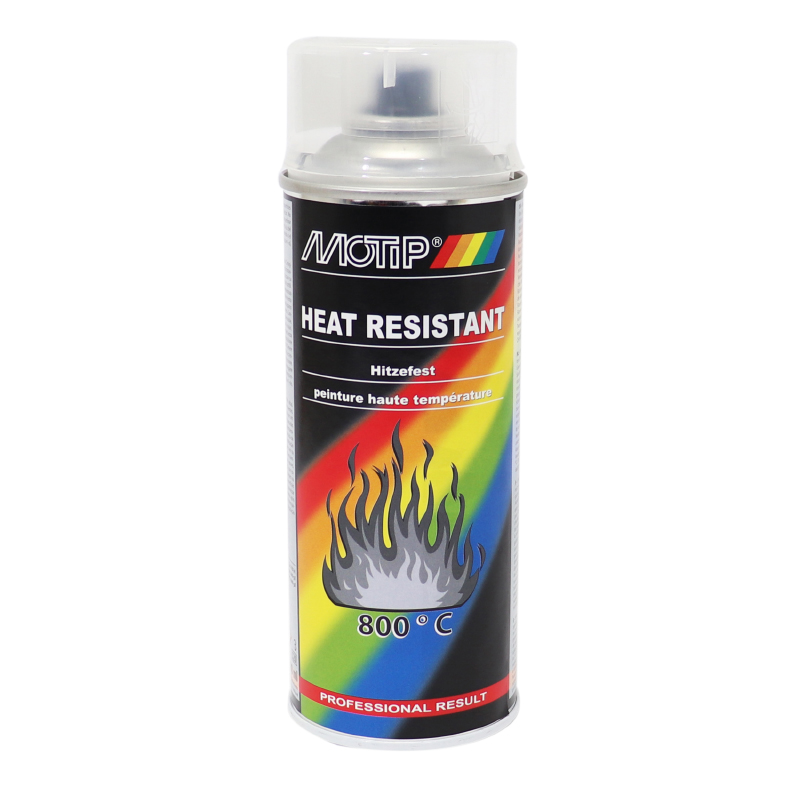 BOMBE DE PEINTURE MOTIP PRO HAUTE TEMPERATURE 800 VERNIS TRANSPARENT AEROSOL 400ML (04033)