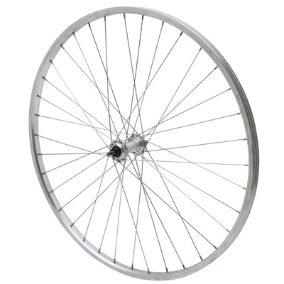 ROUE CITY PATIN 650X30A (26X1 3-8) AVANT JANTE ET MOYEU ALU AXE PLEIN (35-590) (VENDU AVEC ECROU 9X100) JANTE 21C