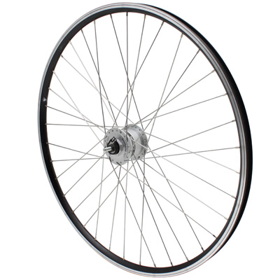 ROUE VTC PATIN 700 X 35 - 28" ER10 NOIR AVANT MOYEU ECROU SHIMANO DYNAMO DH2N 6 VOLT-2.4W  (ECLAIRAGE AVANT) JANTE 19C