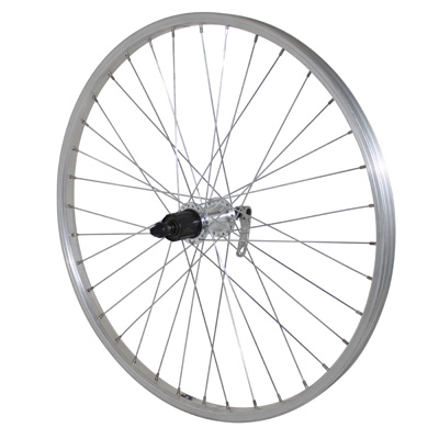 ROUE VTT PATIN BLOCAGE 24" ALU ARRIERE MOYEU SHIMANO SHIMANO QC300 10-9-8V COMPATIBLE 7V 36 RAYONS JANTE 21C