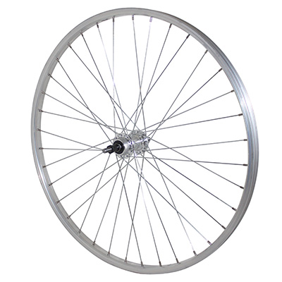 ROUE VTT PATIN 26" ALU ARRIERE MOYEU ALU AXE PLEIN ROUE LIBRE 7-6V (VENDU AVEC ECROU 10X100) JANTE 21C