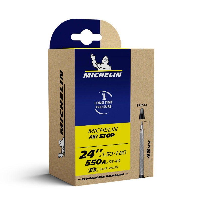 CHAMBRE A AIR VELO 24 X 1.30-1.80 - 550A MICHELIN E3 VALVE PRESTA 155G