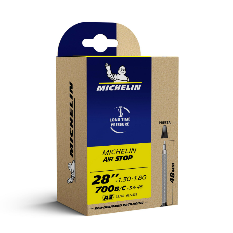 CHAMBRE A AIR VELO 700 X 33-46 MICHELIN A3 VALVE PRESTA 48MM 166G