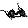 LEVIER-MANETTE VTT PATIN P2R 3X8V. NOIR ALU V-BRAKE COMPATIBLE SHIMANO (PAIRE)