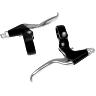 LEVIER DE FREIN VTT-VTC V-BRAKE 3 DOIGTS NEWTON ALU ARGENT-NOIR (PAIRE SUR CARTE)