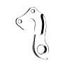 PATTE DE DERAILLEUR ALU MARWI BULLS-GITANE GH-254 (VENDU A L'UNITE SUR CARTE)