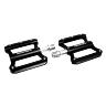 PEDALE VTT PLATEFORME DESCENTE - BMX NEWTON NOIR A ROULEMENTS ALU CNC FILETAGE 9-16 AVEC PICOTS ARGENT  (PAIRE)  101X81MM