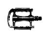 NG SPORTS ONE PIECE PLUS PLATTFORM-PEDAL, WITH REFLECTOR, BLACK, ONE SIZE