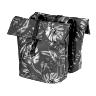 SACOCHE ARRIERE VELO DOUBLE BASIL EVERGREEN 28-38L THYM AVEC COURROIE CUIR FIXATION VELCROS SUR PORTE BAGAGE (28X16X35CM)