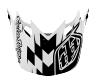 TROY LEE DESIGNS SE4 HELMET VISOR, RACE SHOP, WHITE/BLACK, ONE SIZE