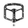 PEDALE VTT PLATEFORME DESCENTE - BMX SWITCH GAP ALU OIL  FILETAGE 9-16 AVEC PICOTS ARGENT (PAIRE)