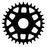 E*THIRTEEN HELIX R E*SPEC SRAM DIRECT MOUNT CHAINRING, SHIMANO EP8, 34 T., BLACK