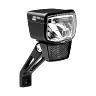 ECLAIRAGE VELO VAE - E-BIKE AVANT SUR FOURCHE AXA NXT 130 E-BIKE 6-12V 130LUX HOMOLOGUE NOIR COMPATIBLE DYNAMO - POUR VOIR A 140M ET VISIBLE A 7KMS