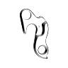 PATTE DE DERAILLEUR ALU MARWI PEUGEOT-SCOTT-ORBEA-QUINTANA-BIANCHI-LOOK-KUOTA-ARGON GH-014  - COMPATIBLE LEADER FOX (VENDU A L'UNITE SUR CARTE)