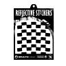 AUTOCOLLANT-STICKER REFLECHISSANT POUR ROUE DE VELO HAUTEUR 20MM MODELE CHECKER NOIR (PLANCHE)  -REFLECTIVE BERLIN-