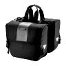 SACOCHE ARRIERE VELO DOUBLE IBERA ADJUSTABLE NOIR 24L FIXATION UNIVERSELLE (33X13X28.5CM) - LARGEUR REGLABLE PAR VELCRO ET CLIPS POUR TOUT PORTE BAGAGE